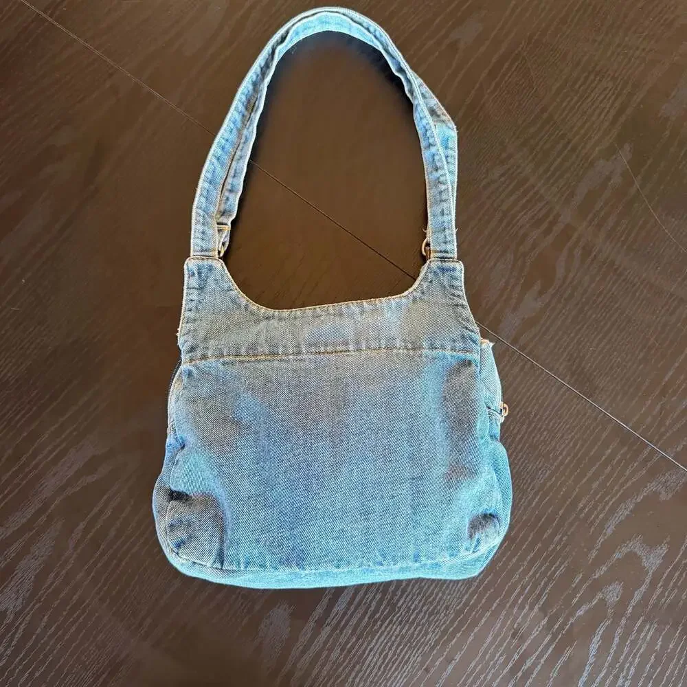 Vintage Y2K Denim Multi-Pocket Hobo Shoulder Bag